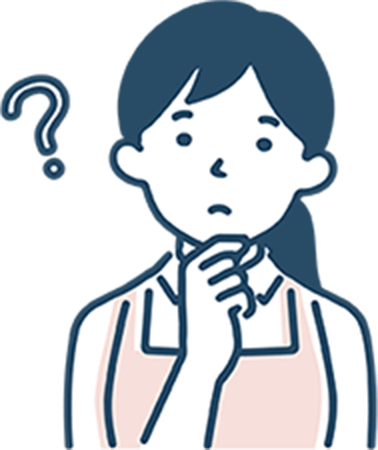 ？マークを出している人のイラスト